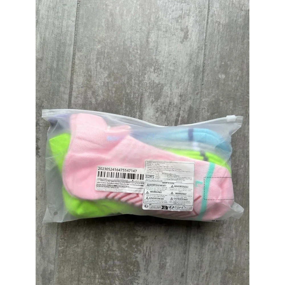 5 pairs Athletic Cycling Socks Breathable Running Heel Protection M Size 4-9